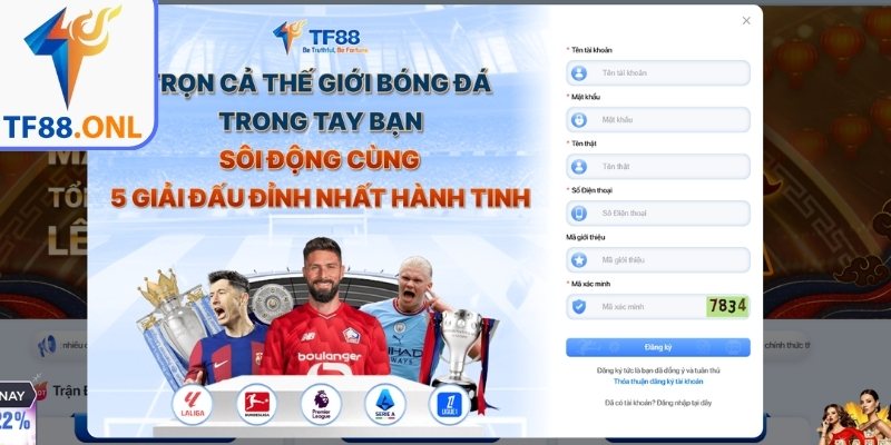 Đăng Ký TF88 2 Điền thông tin đăng ký TF88